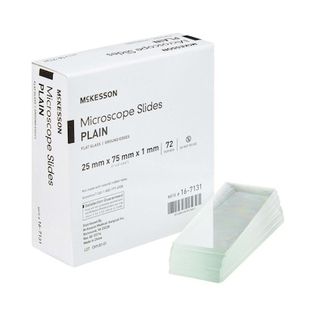 Mckesson Plain Microscope Slide, 1 x 3 Inch, 72PK 16-7131